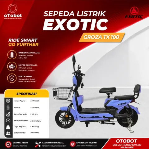 SEPEDA LISTRIK EXOTIC GROZA TX100 SECOND