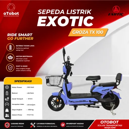 SEPEDA LISTRIK EXOTIC GROZA TX100 SECOND
