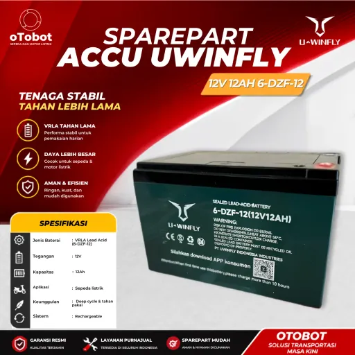 ACCU UWINFLY 12V 12AH 6-DZF-12