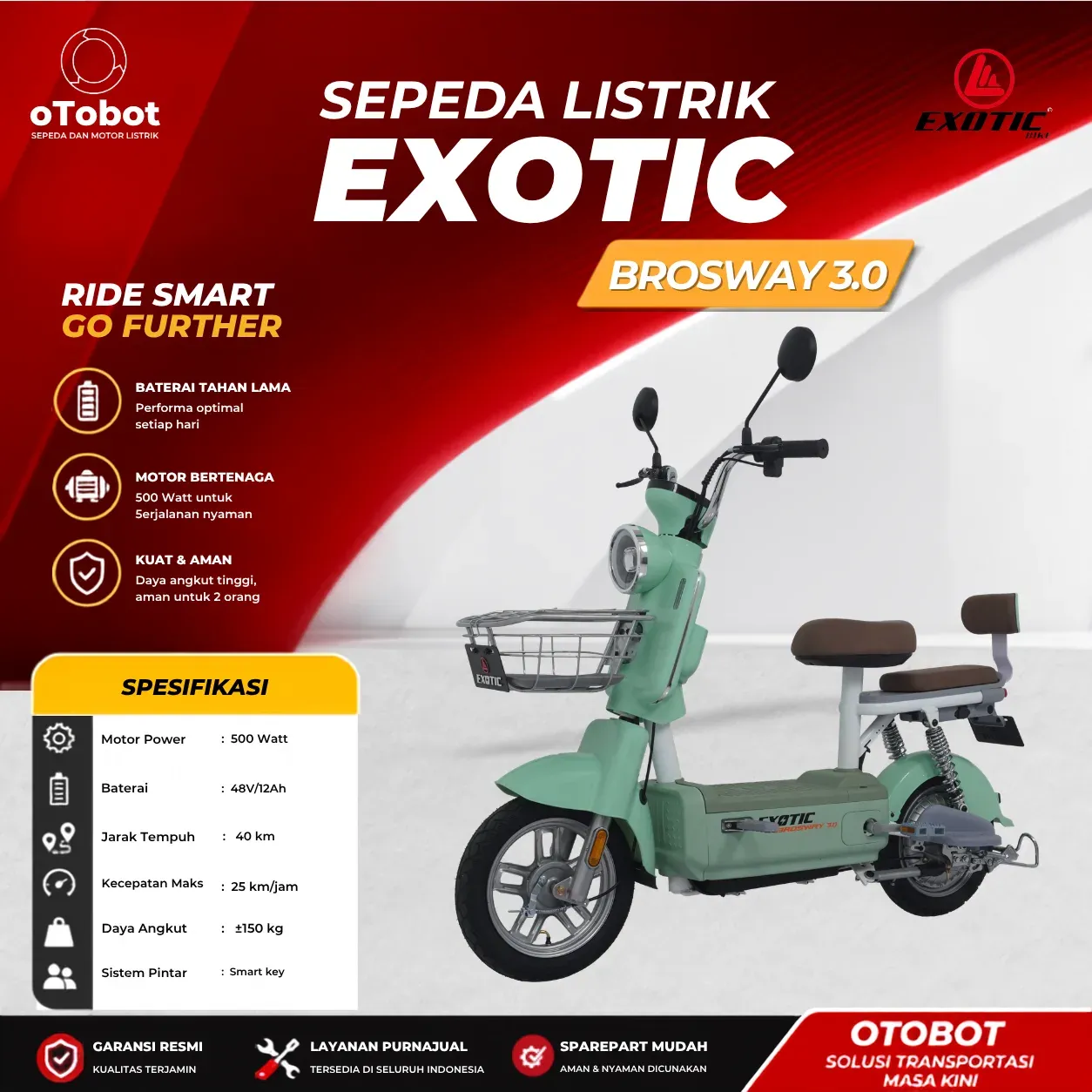 SEPEDA LISTRIK EXOTIC BROSWAY 3.0