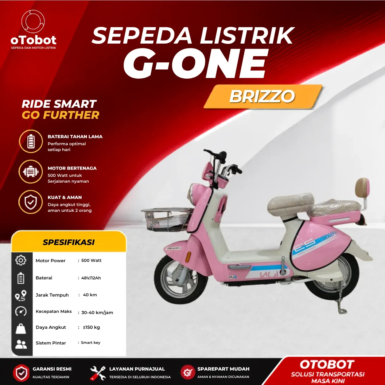 SEPEDA LISTRIK G-ONE BRIZO SECOND