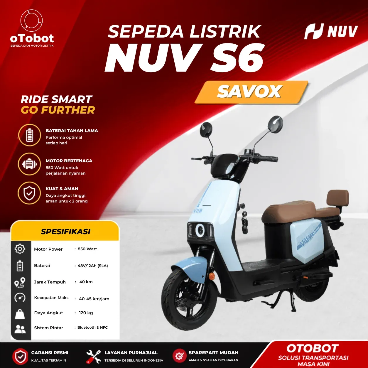 SEPEDA LISTRIK NUV SAVOX S6