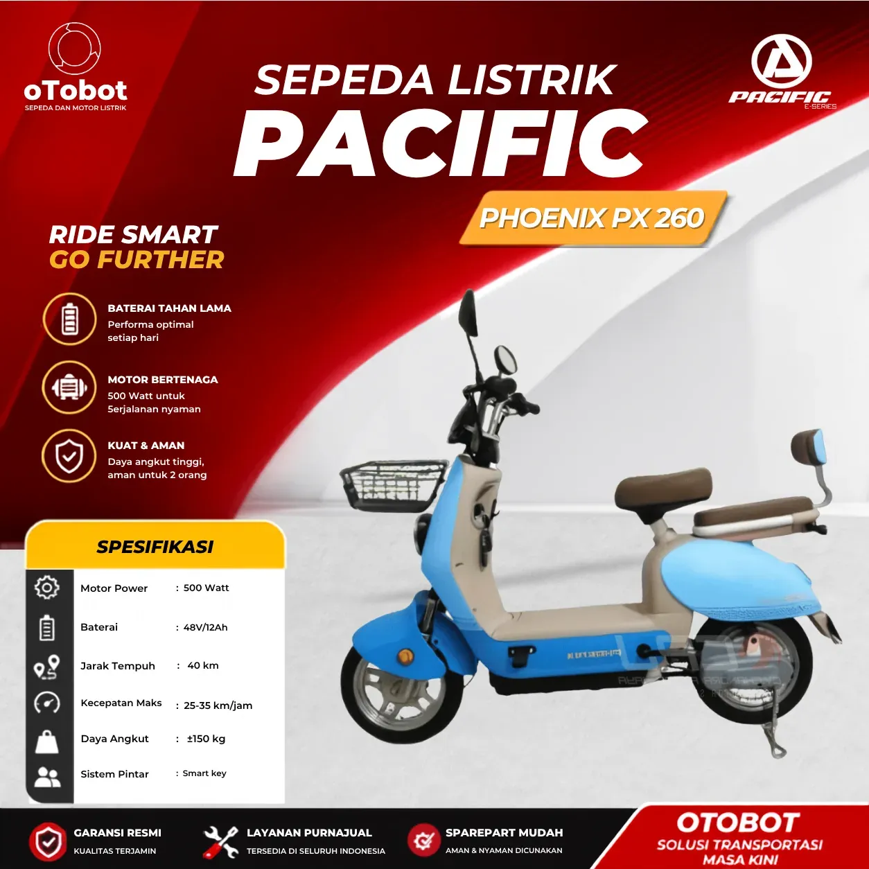 SEPEDA LISTRIK PACIFIC PHOENIX PX 260 SECOND