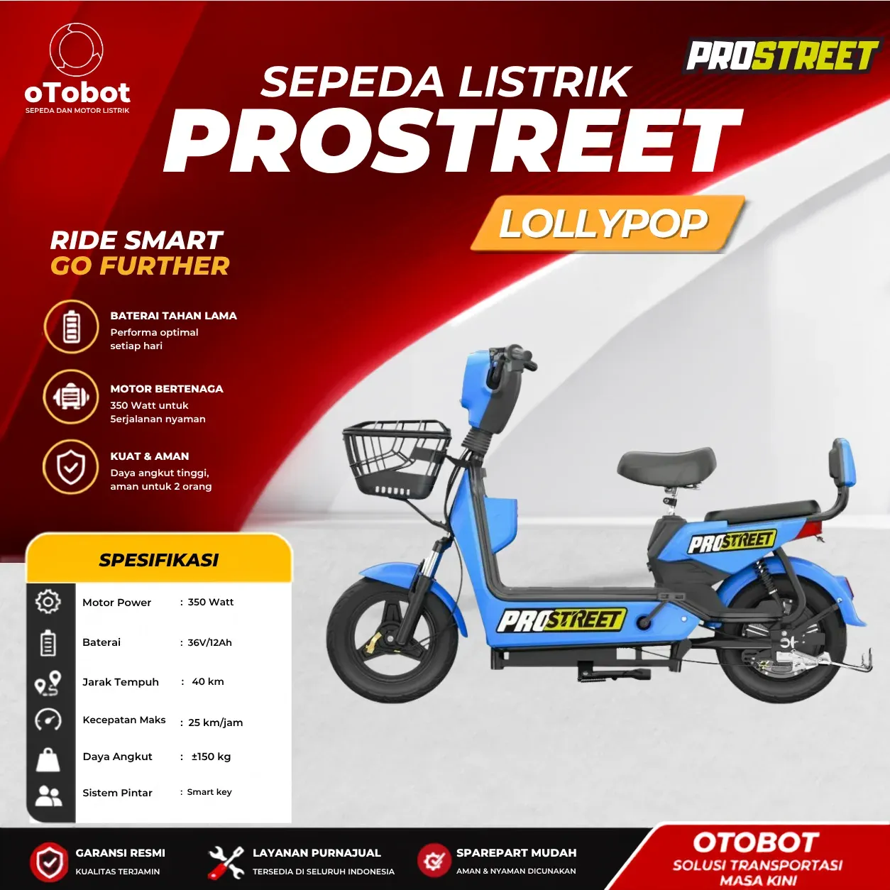 SEPEDA LISTRIK PROSTREET LOLLYPOP SECOND