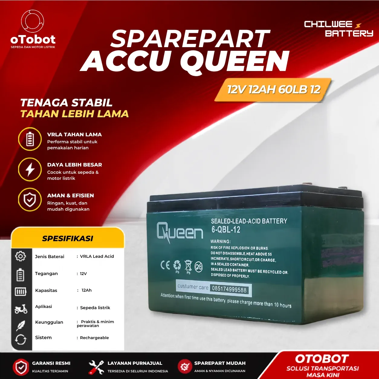 ACCU QUEEN 12V 12AH 6QBL12