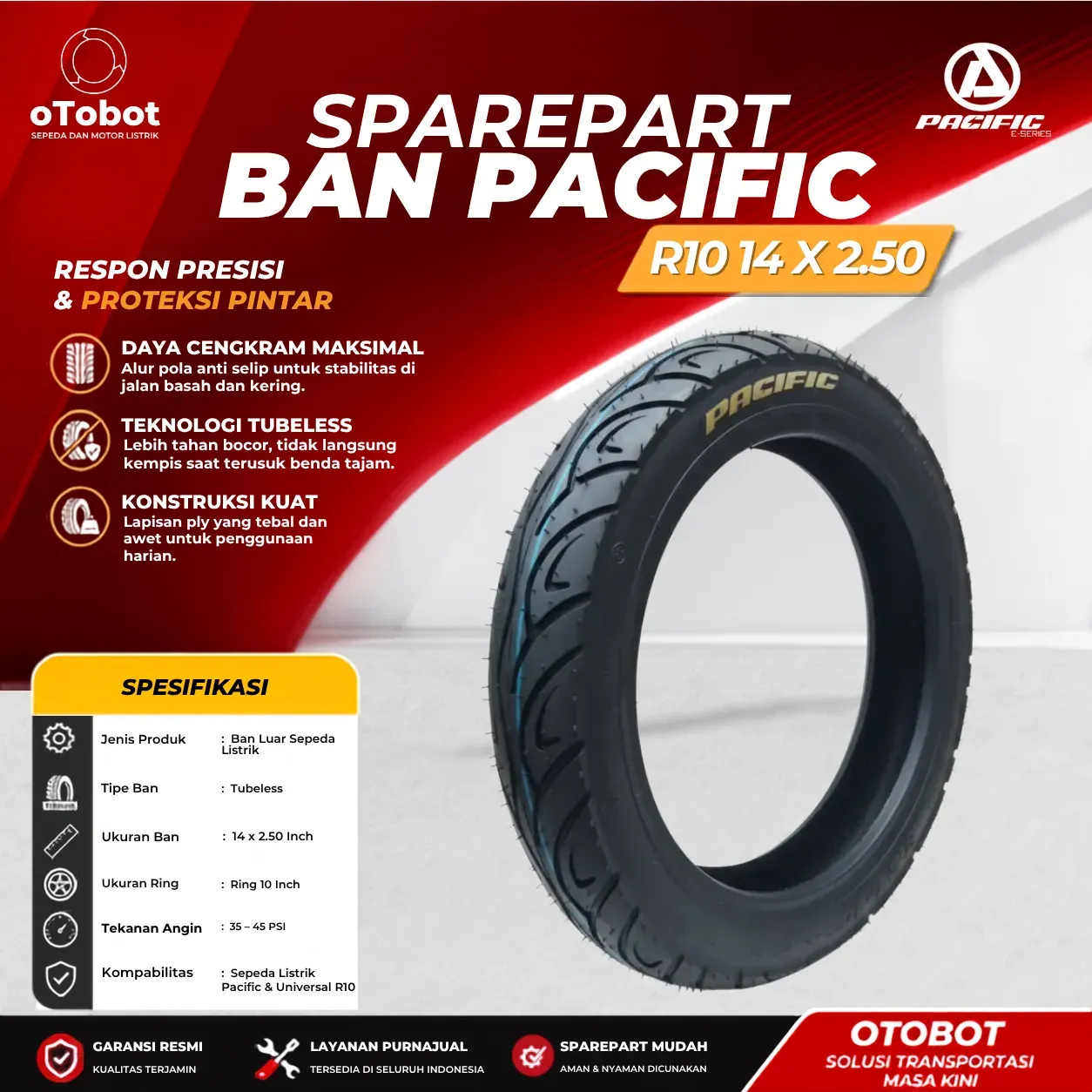 BAN TUBBELES PACIFIC R10 14 X 2.50