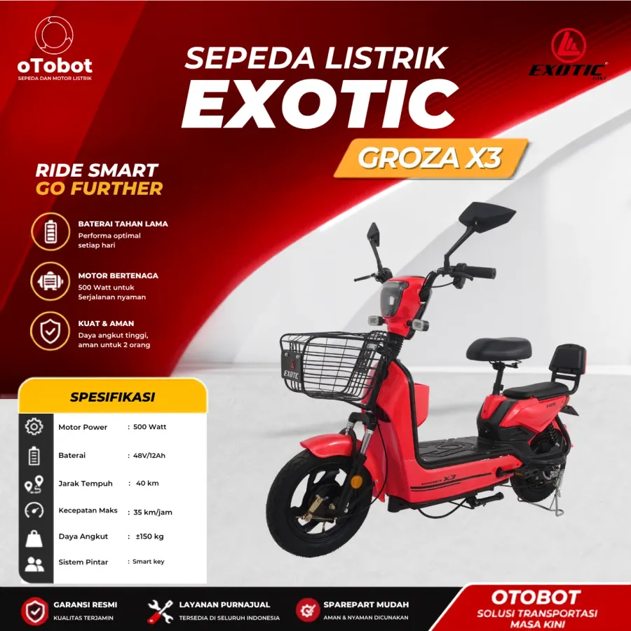 SEPEDA LISTRIK EXOTIC GROZA X3 SECOND