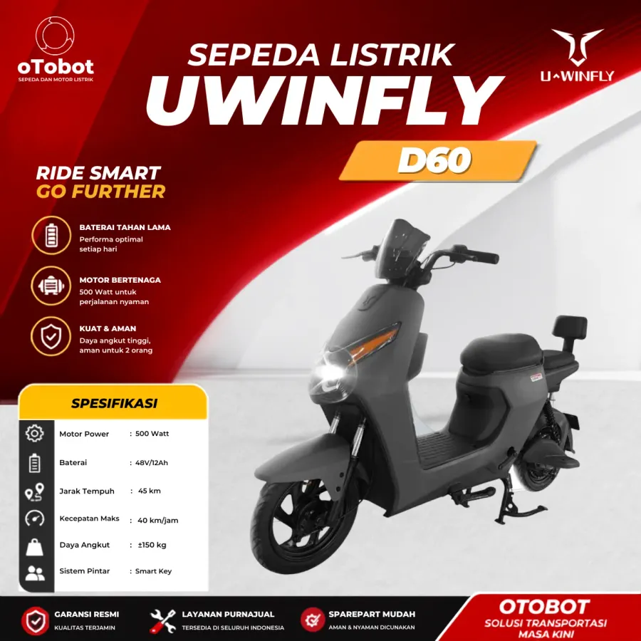 SEPEDA LISTRIK UWINFLY D60 SECOND